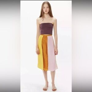 NWT Samantha Pleet Prism Silk Slip Skirt Size 4